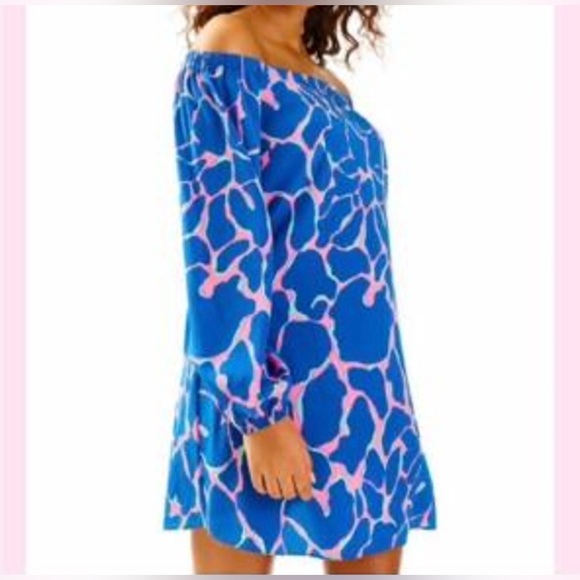 Lilly Pulitzer Silk Tiki Adira Off The Shoulder Mini Dress Size Medium NWOT - Picture 10 of 10